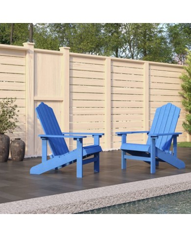 Chaises de jardin Adirondack 2 pcs PEHD Bleu aqua