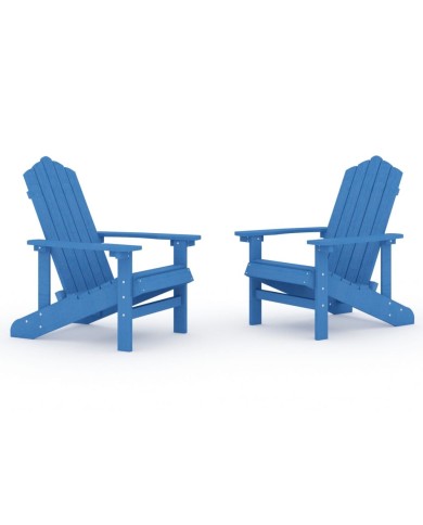 Chaises de jardin Adirondack 2 pcs PEHD Bleu aqua