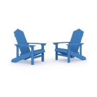 Chaises de jardin Adirondack 2 pcs PEHD Bleu aqua
