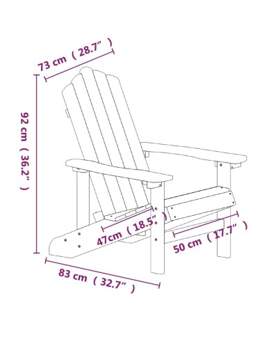 Chaises de jardin Adirondack 2 pcs PEHD Bleu aqua