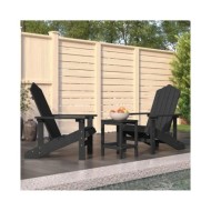 Chaises de jardin Adirondack avec table PEHD Anthracite