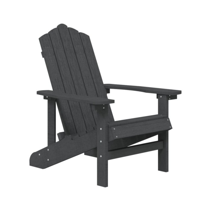 Chaises de jardin Adirondack avec table PEHD Anthracite