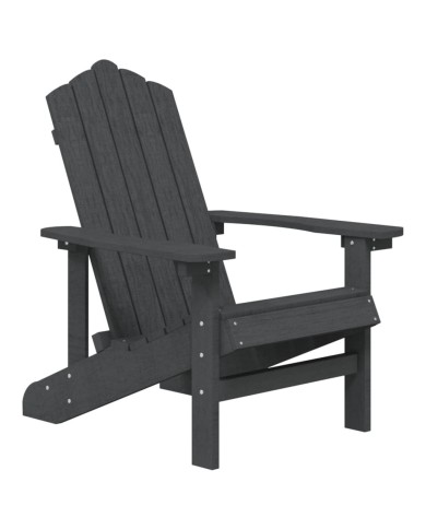 Chaises de jardin Adirondack avec table PEHD Anthracite
