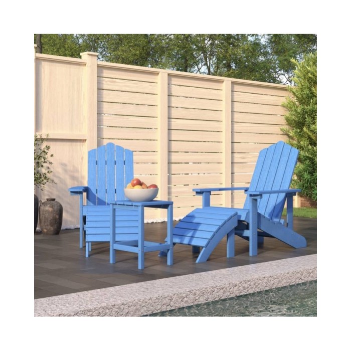 Chaises de jardin Adirondack repose-pied table PEHD Bleu aqua