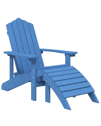 Chaises de jardin Adirondack repose-pied table PEHD Bleu aqua