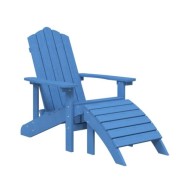 Chaises de jardin Adirondack repose-pied table PEHD Bleu aqua