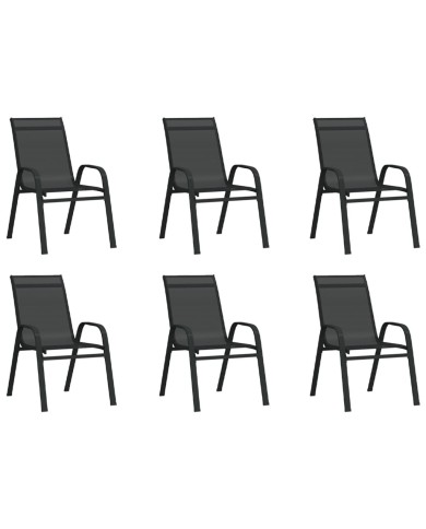 Ensemble de salle à manger de jardin 7 pcs Noir