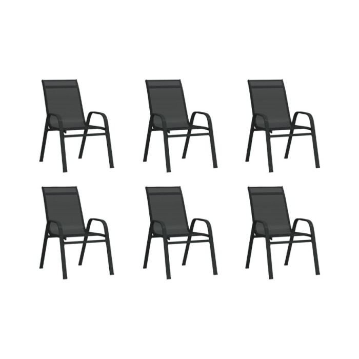 Ensemble de salle à manger de jardin 7 pcs Noir