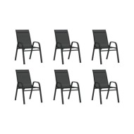 Ensemble de salle à manger de jardin 7 pcs Noir