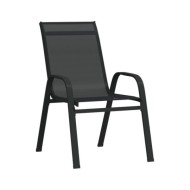 Ensemble de salle à manger de jardin 7 pcs Noir
