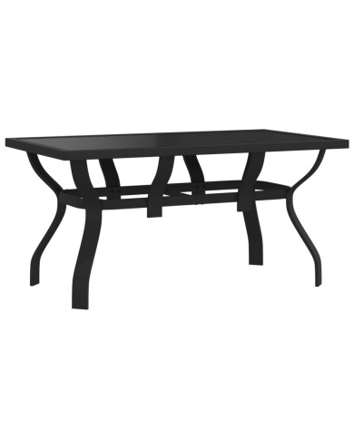 Ensemble de salle à manger de jardin 7 pcs Noir