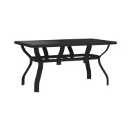Ensemble de salle à manger de jardin 7 pcs Noir