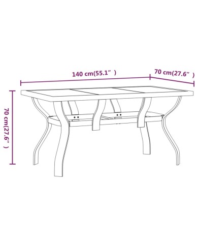Ensemble de salle à manger de jardin 7 pcs Noir