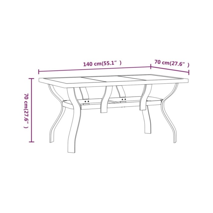 Ensemble de salle à manger de jardin 7 pcs Noir