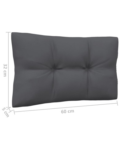 Canapé 4 places de jardin avec coussins anthracite Bois de pin
