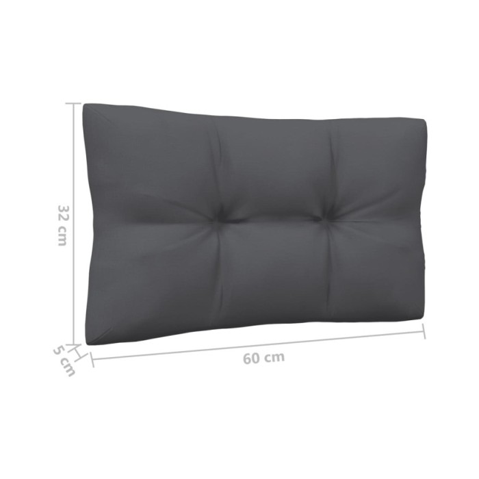 Canapé 4 places de jardin avec coussins anthracite Bois de pin