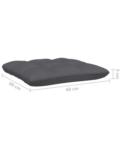 Canapé 4 places de jardin avec coussins anthracite Bois de pin