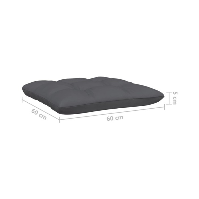 Canapé 4 places de jardin avec coussins anthracite Bois de pin