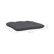 Canapé 4 places de jardin avec coussins anthracite Bois de pin