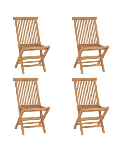 Ensemble à dîner d'extérieur pliable 5 pcs Bois solide de teck
