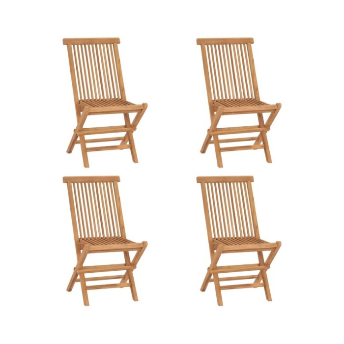 Ensemble à dîner d'extérieur pliable 5 pcs Bois solide de teck