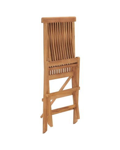 Ensemble à dîner d'extérieur pliable 5 pcs Bois solide de teck