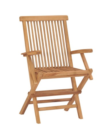 Chaises pliables de jardin 8 pcs Bois de teck solide