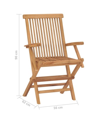 Chaises pliables de jardin 8 pcs Bois de teck solide