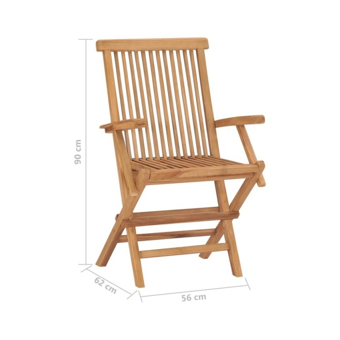 Chaises pliables de jardin 8 pcs Bois de teck solide