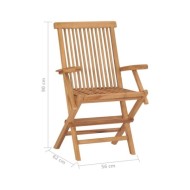 Chaises pliables de jardin 8 pcs Bois de teck solide