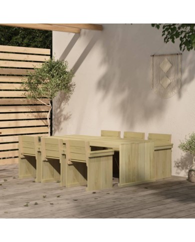 Meubles à dîner de jardin 7 pcs Bois de pin imprégné