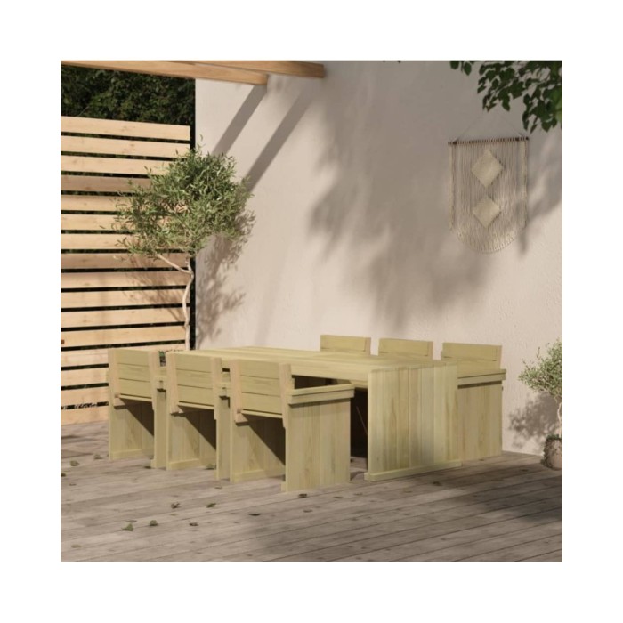Meubles à dîner de jardin 7 pcs Bois de pin imprégné