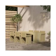 Meubles à dîner de jardin 7 pcs Bois de pin imprégné