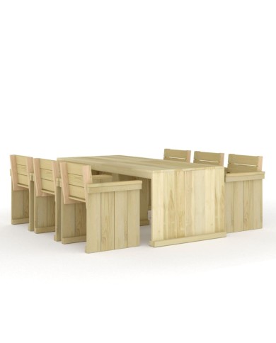 Meubles à dîner de jardin 7 pcs Bois de pin imprégné