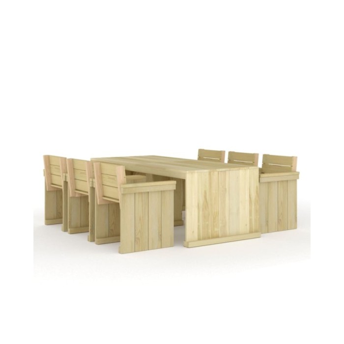 Meubles à dîner de jardin 7 pcs Bois de pin imprégné