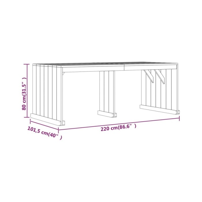 Meubles à dîner de jardin 7 pcs Bois de pin imprégné