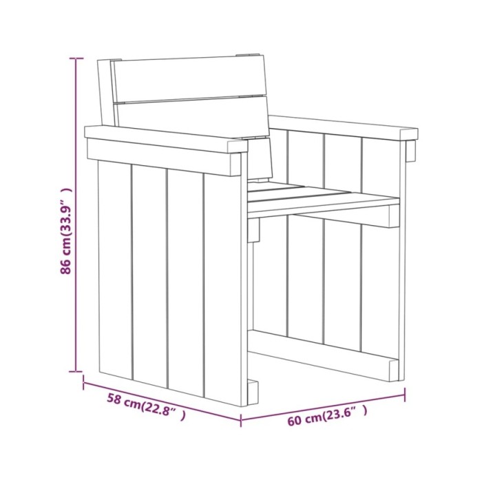 Meubles à dîner de jardin 7 pcs Bois de pin imprégné