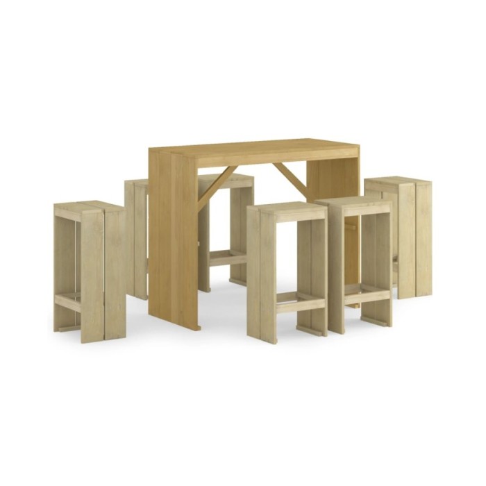 Meubles de bar de jardin 7 pcs Bois de pin imprégné
