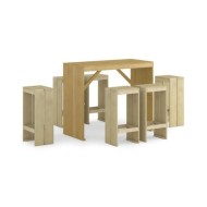 Meubles de bar de jardin 7 pcs Bois de pin imprégné
