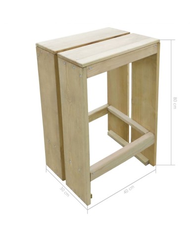 Meubles de bar de jardin 7 pcs Bois de pin imprégné