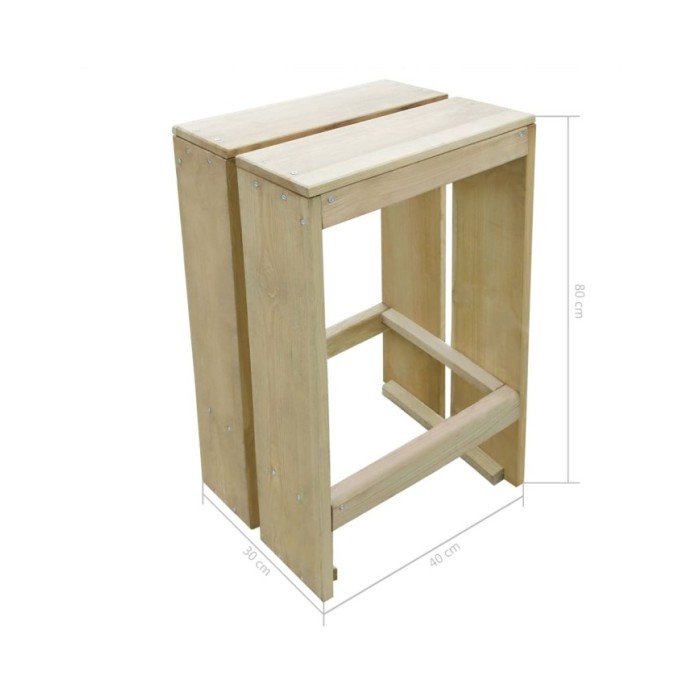 Meubles de bar de jardin 7 pcs Bois de pin imprégné
