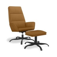 Chaise de relaxation avec repose-pied Marron Velours
