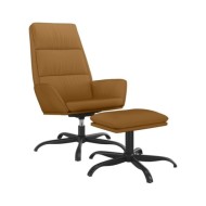 Chaise de relaxation avec repose-pied Marron Velours