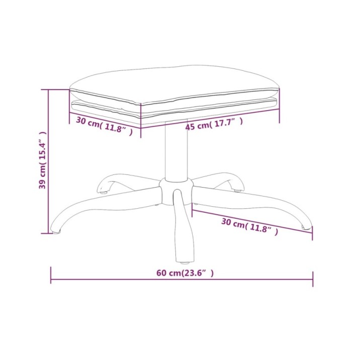 Chaise de relaxation avec repose-pied Marron Velours