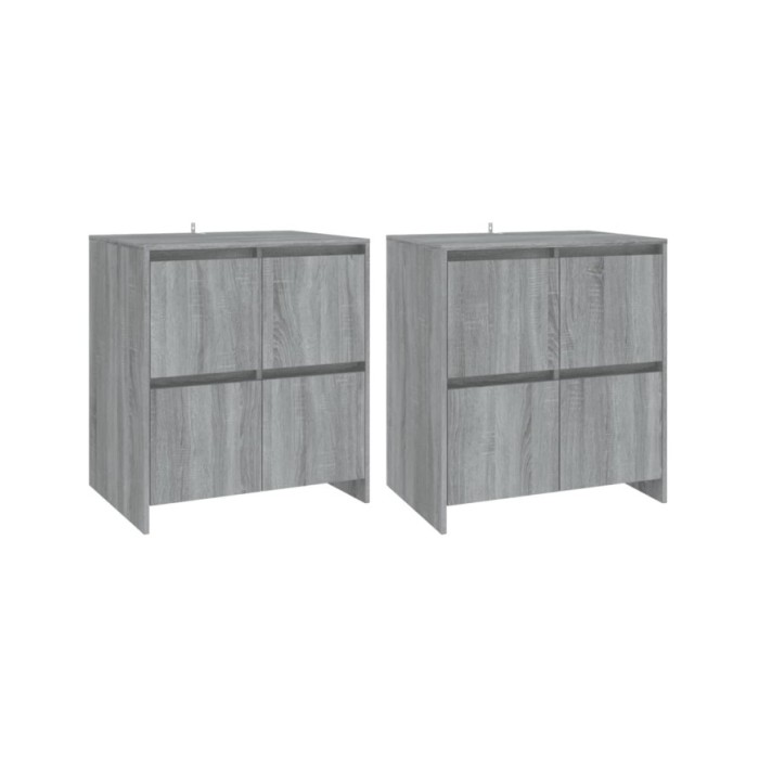 Buffets 2 pcs Sonoma gris 70x41x75 cm Aggloméré