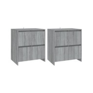Buffets 2 pcs Sonoma gris 70x41x75 cm Aggloméré