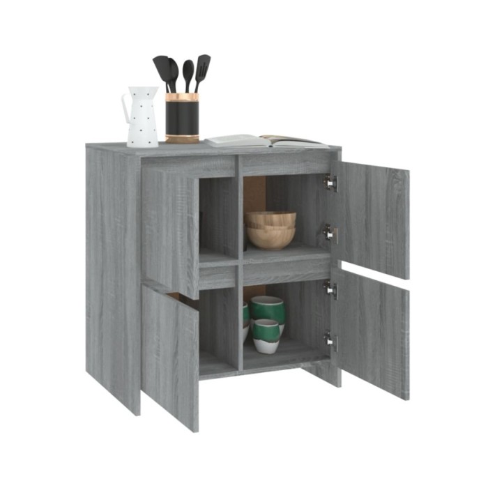 Buffets 2 pcs Sonoma gris 70x41x75 cm Aggloméré