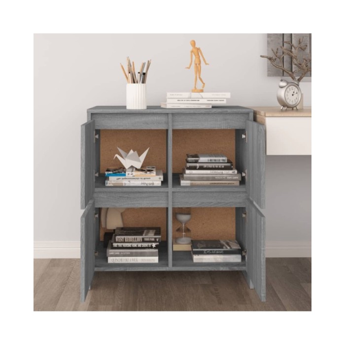 Buffets 2 pcs Sonoma gris 70x41x75 cm Aggloméré