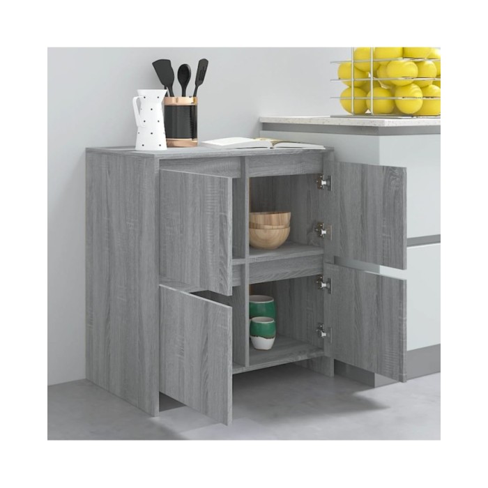 Buffets 2 pcs Sonoma gris 70x41x75 cm Aggloméré