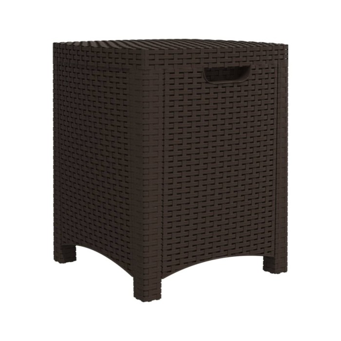 Salon de jardin 3 pcs avec coussins Rotin PP Marron